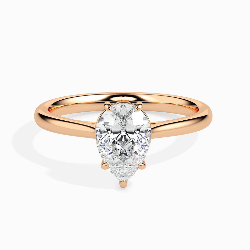 Jewelove™ Rings Women's Band only / VS I 30-Pointer Pear Cut Solitaire Diamond 18K Rose Gold Ring JL AU 19010R