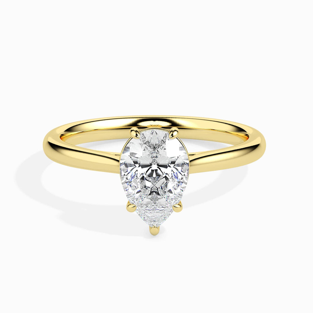 Jewelove™ Rings Women's Band only / VS I 30-Pointer Pear Cut Solitaire Diamond 18K Yellow Gold Ring JL AU 19010Y