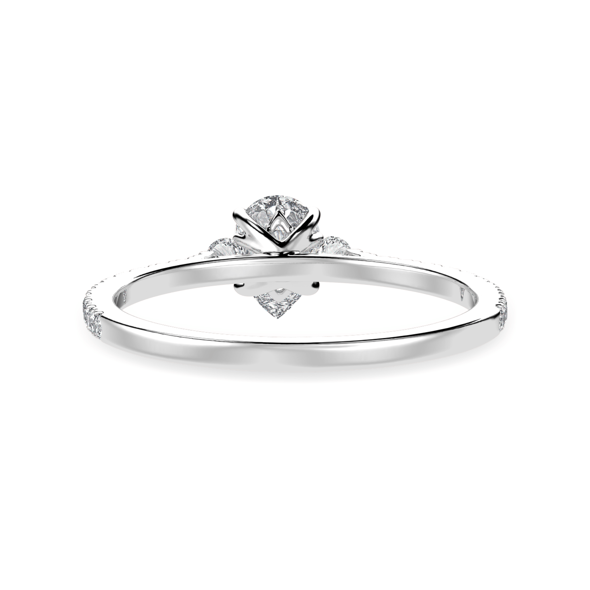 Jewelove™ Rings I VS / Women's Band only 30-Pointer Pear Cut Solitaire Diamond Accents Shank Platinum Ring JL PT 1245