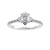 Jewelove™ Rings I VS / Women's Band only 30-Pointer Pear Cut Solitaire Diamond Accents Shank Platinum Ring JL PT 1245