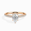 Jewelove™ Rings Women's Band only / VS I 30-Pointer Pear Cut Solitaire Diamond Shank 18K Rose Gold Ring JL AU 19020R
