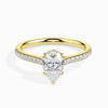 Jewelove™ Rings Women's Band only / VS I 30-Pointer Pear Cut Solitaire Diamond Shank 18K Yellow Gold Ring JL AU 19020Y