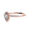 Jewelove™ Rings Women's Band only / VS I 30-Pointer Pear Cut Solitaire Halo Diamond 18K Rose Gold Ring JL AU 1253R