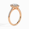 Jewelove™ Rings Women's Band only / VS I 30-Pointer Pear Cut Solitaire Halo Diamond Shank 18K Rose Gold Ring JL AU 19040R