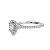 Jewelove™ Rings I VS / Women's Band only 30-Pointer Pear Cut Solitaire Halo Diamond Shank Platinum Ring JL PT 1292