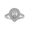 Jewelove™ Rings I VS / Women's Band only 30-Pointer Pear Cut Solitaire Halo Diamond Shank Platinum Ring JL PT 1327