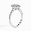 Jewelove™ Rings I VS / Women's Band only 30-Pointer Pear Cut Solitaire Halo Diamond Shank Platinum Ring JL PT 19040