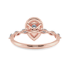 Jewelove™ Rings Women's Band only / VS I 30-Pointer Pear Cut Solitaire Halo Diamonds with Marquise Cut Diamonds Accents 18K Rose Gold Ring JL AU 1276R