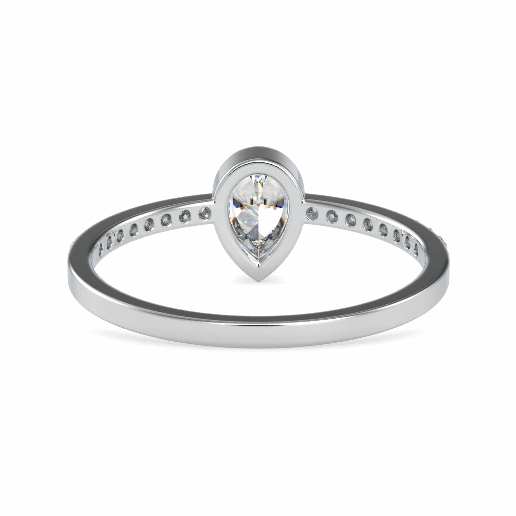 30 Pointer 30-Pointer Pear Cut Solitaire Platinum Diamond Shank Ring JL PT 0679 ...