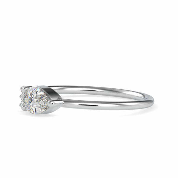 Jewelove™ Rings VS I / Women's Band only 30-Pointer Pear cut Solitaire Platinum Ring with Round Brilliant Cut Diamond JL PT 0675