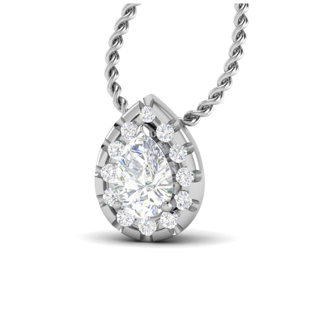 Jewelove™ Pendants Women's Band only / VS I 30-Pointer Pear Solitaire Cut Platinum Diamond Pendant JL PT PF PS 111