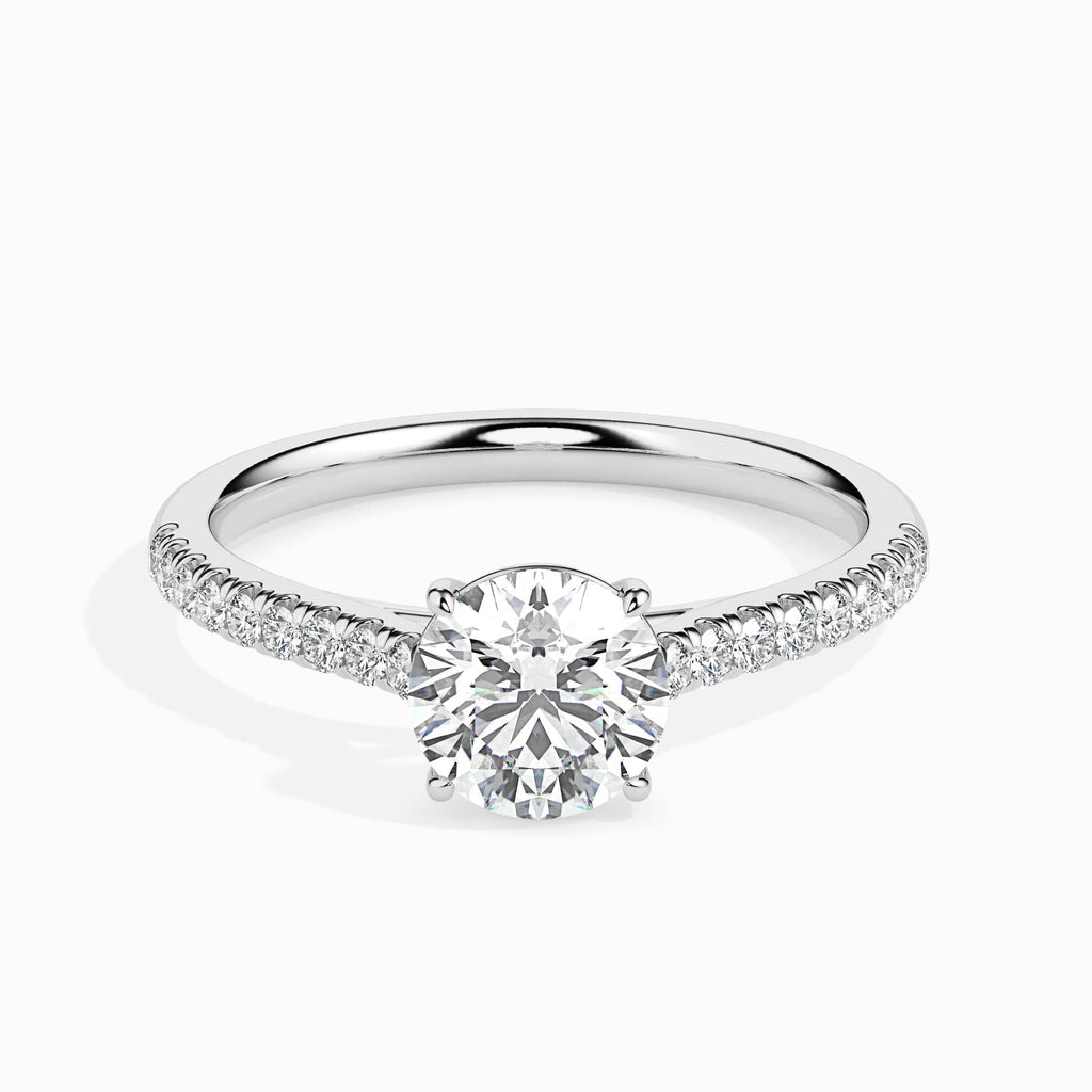 Jewelove™ Rings Women's Band only / VS J 30-Pointer Platinum Solitaire Diamond Shank Ring for Women JL PT 19011