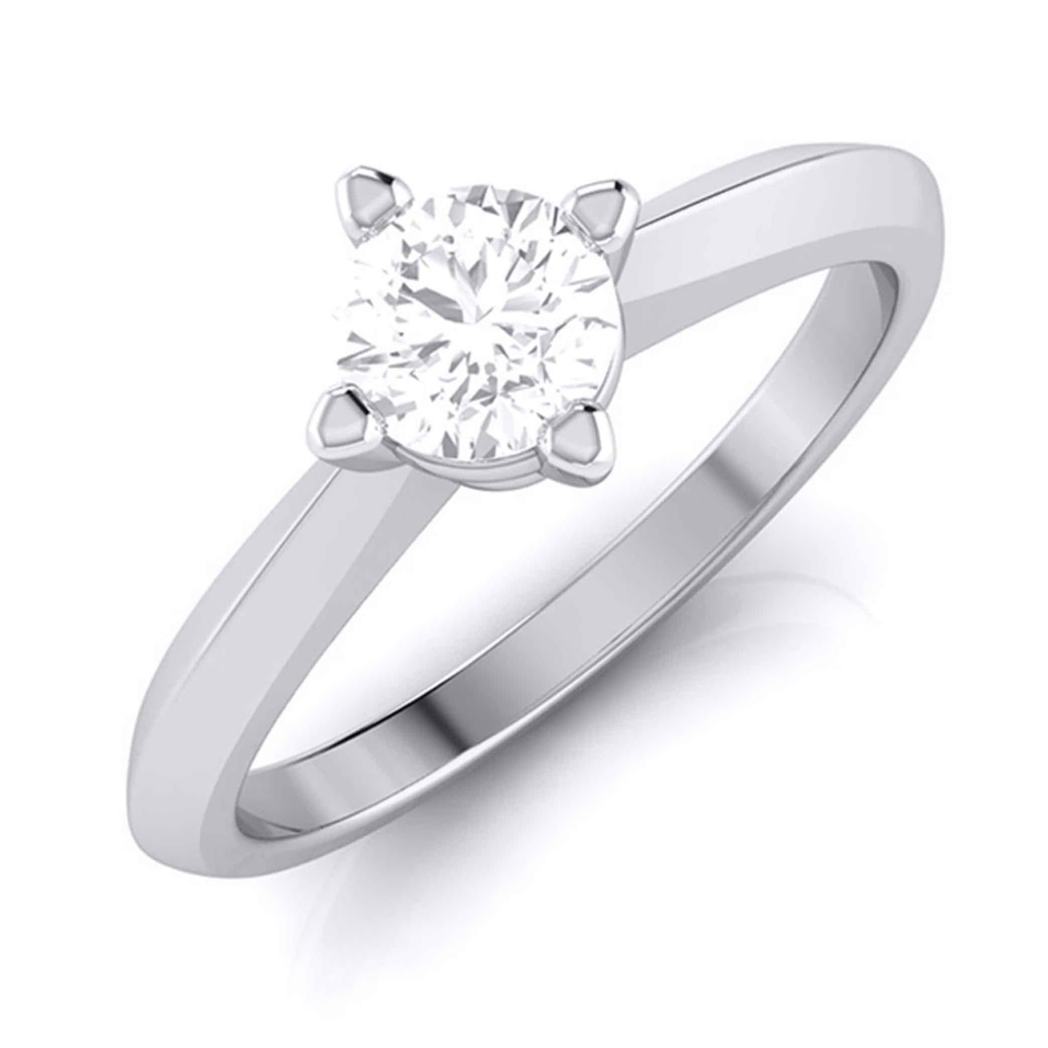 Raised Platinum Diamond 15-Pointer Engagement Ring for Women JL PT R-4