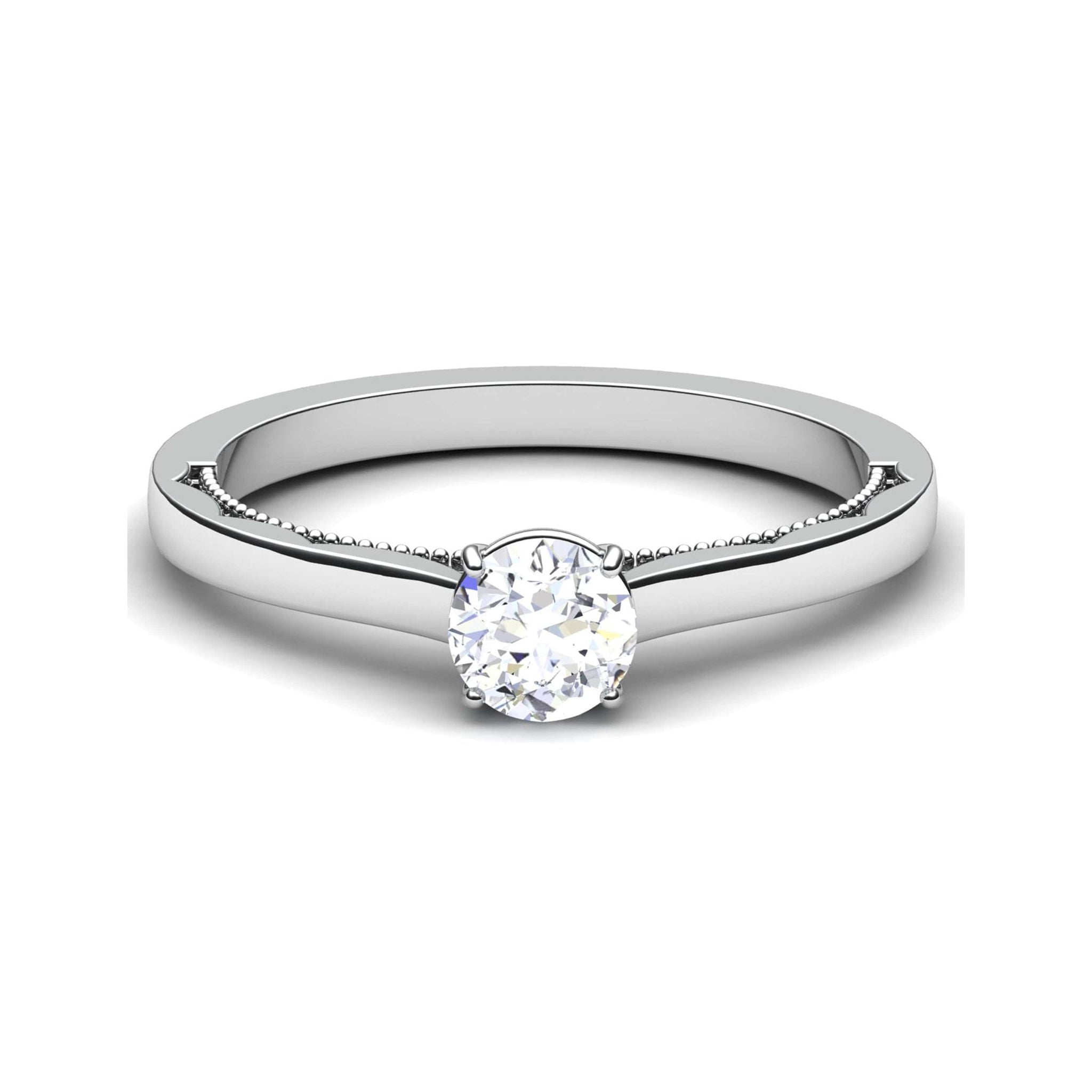 Jewelove™ Rings 30-Pointer Platinum Solitaire Engagement Ring with Milgrain Finish JL PT 6576