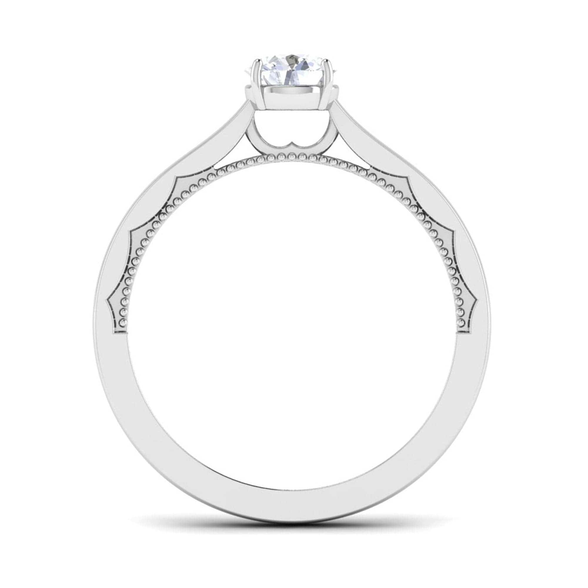 Jewelove™ Rings 30-Pointer Platinum Solitaire Engagement Ring with Milgrain Finish JL PT 6576