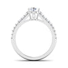 Jewelove™ Rings 30-Pointer Platinum Two Row Diamond Shank Solitaire Engagement Ring JL PT 6989