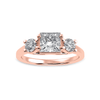 Jewelove™ Rings Women's Band only / VS I 30-Pointer Princess Cut Solitaire Diamond Accents 18K Rose Gold Ring JL AU 1230R