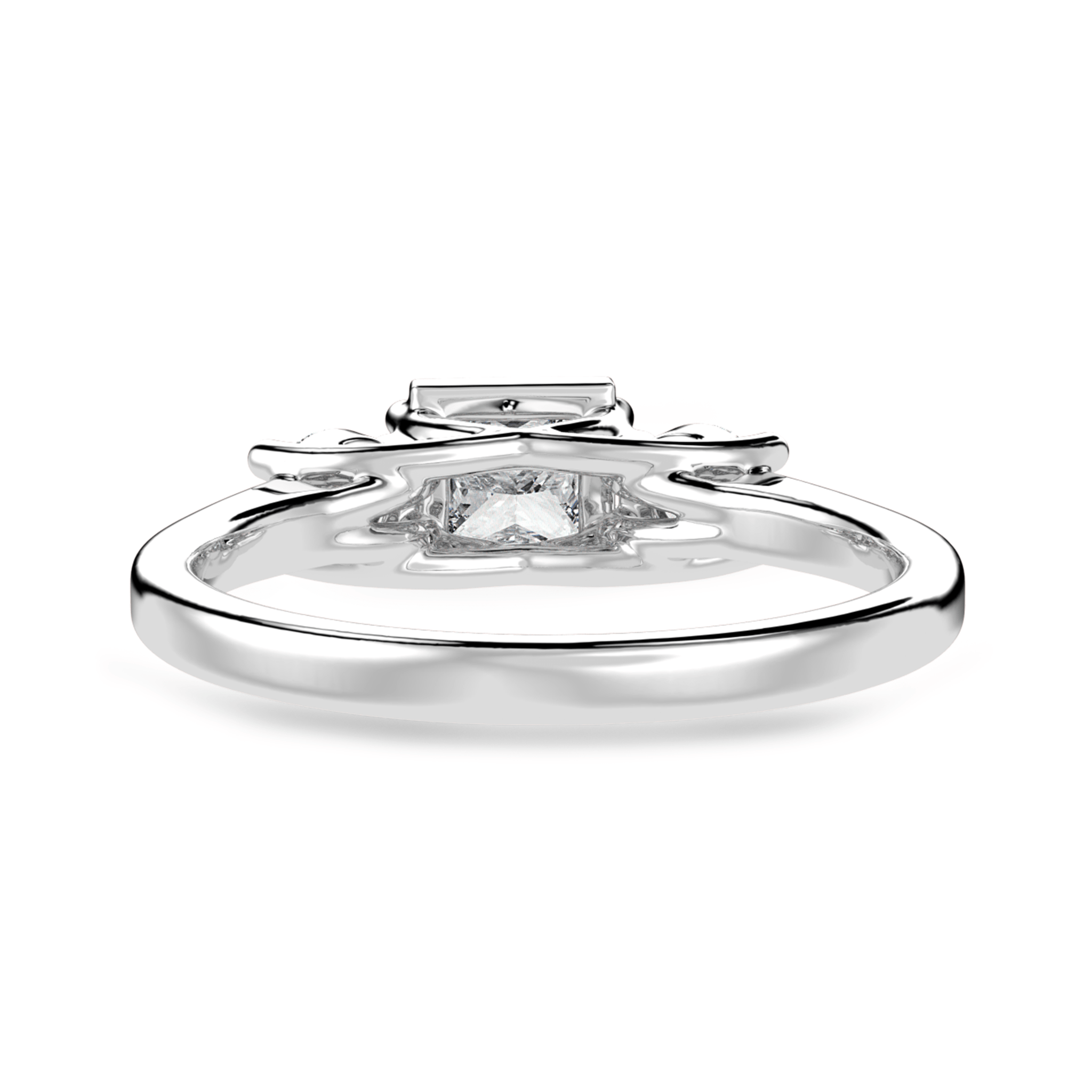 Jewelove™ Rings I VS / Women's Band only 30-Pointer Princess Cut Solitaire Diamond Accents Platinum Ring JL PT 1230