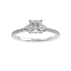 Jewelove™ Rings I VS / Women's Band only 30-Pointer Princess Cut Solitaire Diamond Accents Shank Platinum Ring JL PT 1238