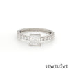 Jewelove™ Rings I VS / Women's Band only 30-Pointer Princess Cut Solitaire Diamond Shank Platinum Ring JL PT 1313
