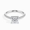 Jewelove™ Rings I VS / Women's Band only 30-Pointer Princess Cut Solitaire Diamond Shank Platinum Ring JL PT 19012
