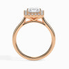 Jewelove™ Rings Women's Band only / VS I 30-Pointer Princess Cut Solitaire Square Halo Diamond 18K Rose Gold Ring JL AU 19022R