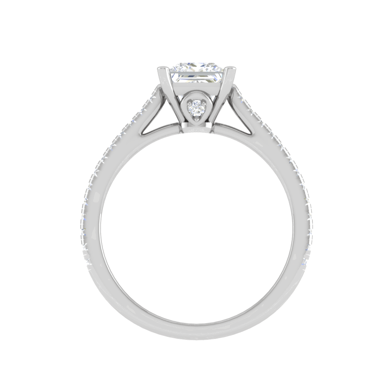 Jewelove™ Rings I VS / Women's Band only 30-Pointer Princess Cut Solitaire with Diamond Shank Platinum Ring JL PT RC PR 166