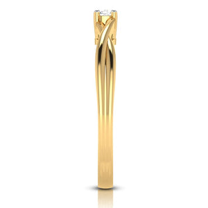 30-Pointer Single Diamond Twisted Shank 18K Yellow Gold Ring JL AU