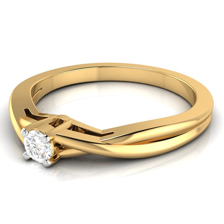 0.20cts. Solitaire Diamond Halo Shank 18K Yellow Gold Ring JL AU 1193Y