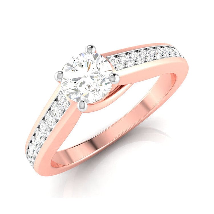 Jewelove™ Rings Women's Band only / VS J 30-Pointer Solitaire 18K Rose Gold Diamond Shank Ring JL AU G 120R