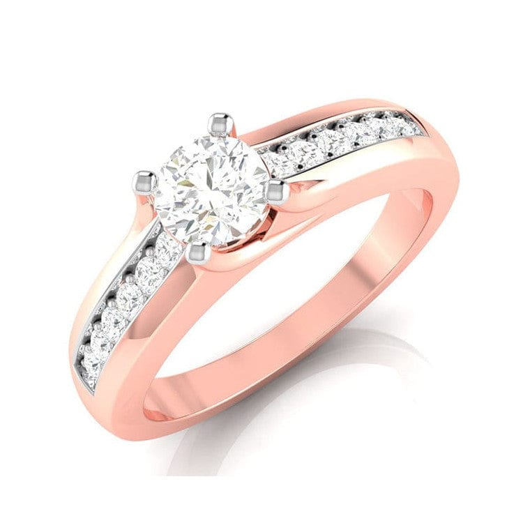 Jewelove™ Rings Women's Band only / VS J 30-Pointer Solitaire 18K Rose Gold Ring with Diamond Accents JL AU G 119R