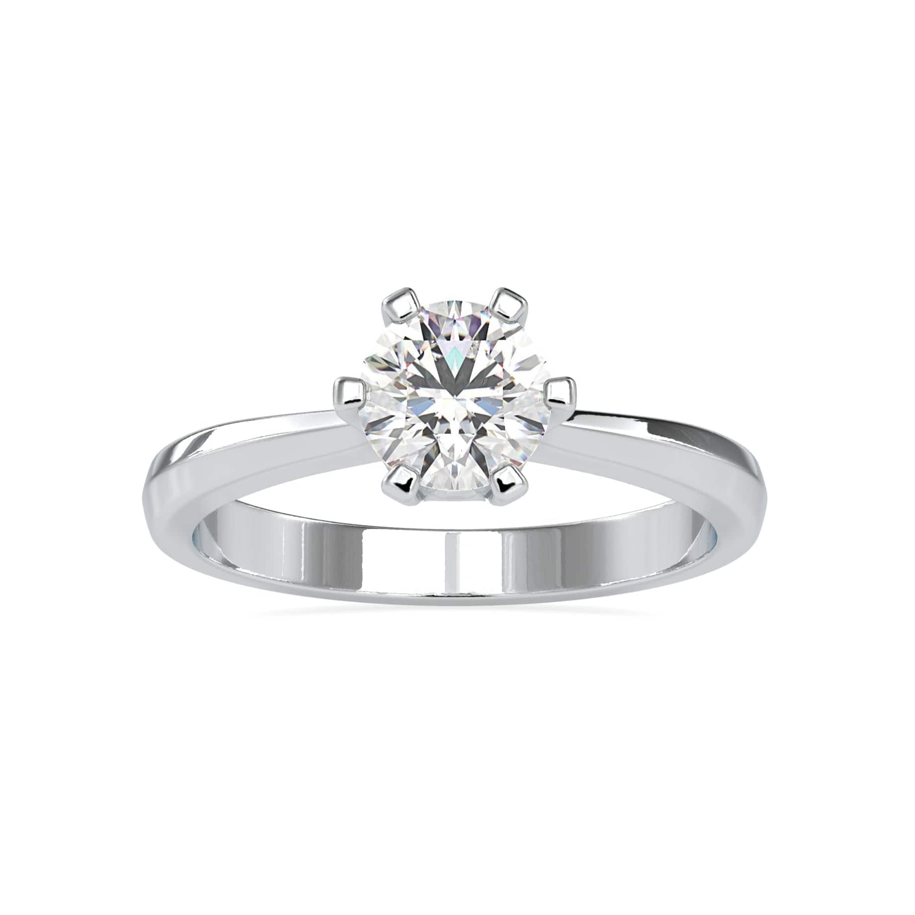 Jewelove™ Rings Women's Band only / VS J 30-Pointer Solitaire 6 Prong Platinum Engagement Ring JL PT 0064-A
