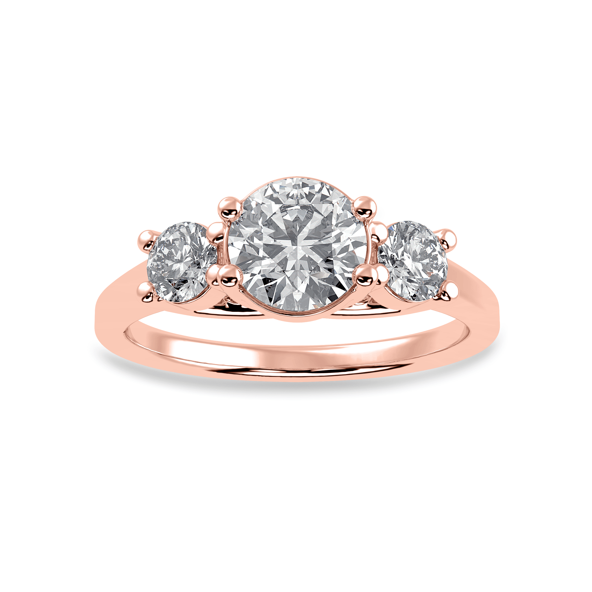 30 Pointer 30-Pointer Solitaire Diamond Accents 18K Rose Gold Ring JL AU 1229R ...