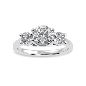 30-Pointer Solitaire Diamond Accents Platinum Ring JL PT 1229