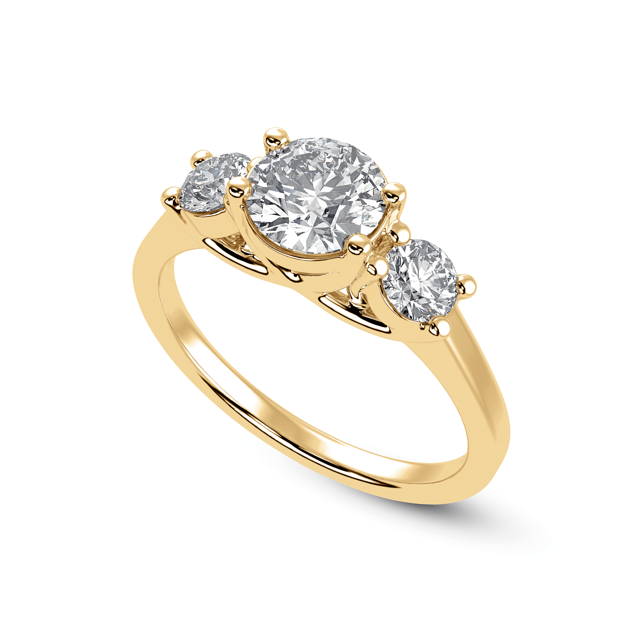Jewelove™ Rings Women's Band only / VS J 30-Pointer Solitaire Diamond Accents18K Yellow Gold Ring JL AU 1229Y