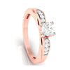 Jewelove™ Rings Women's Band only / VS J 30-Pointer Solitaire Diamond Shank 18K Rose Gold with Hidden Heart JL AU G 118R