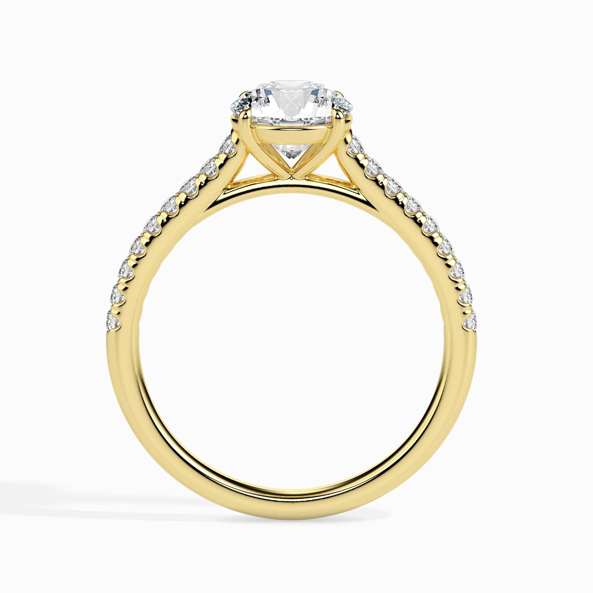 Jewelove™ Rings Women's Band only / VS J 30-Pointer Solitaire Diamond Shank 18K Yellow Gold Ring JL AU 19011Y