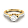 Jewelove™ Rings Women's Band only 30-Pointer Solitaire Diamond Shank 18K Yellow Gold Ring JL AU G 109Y