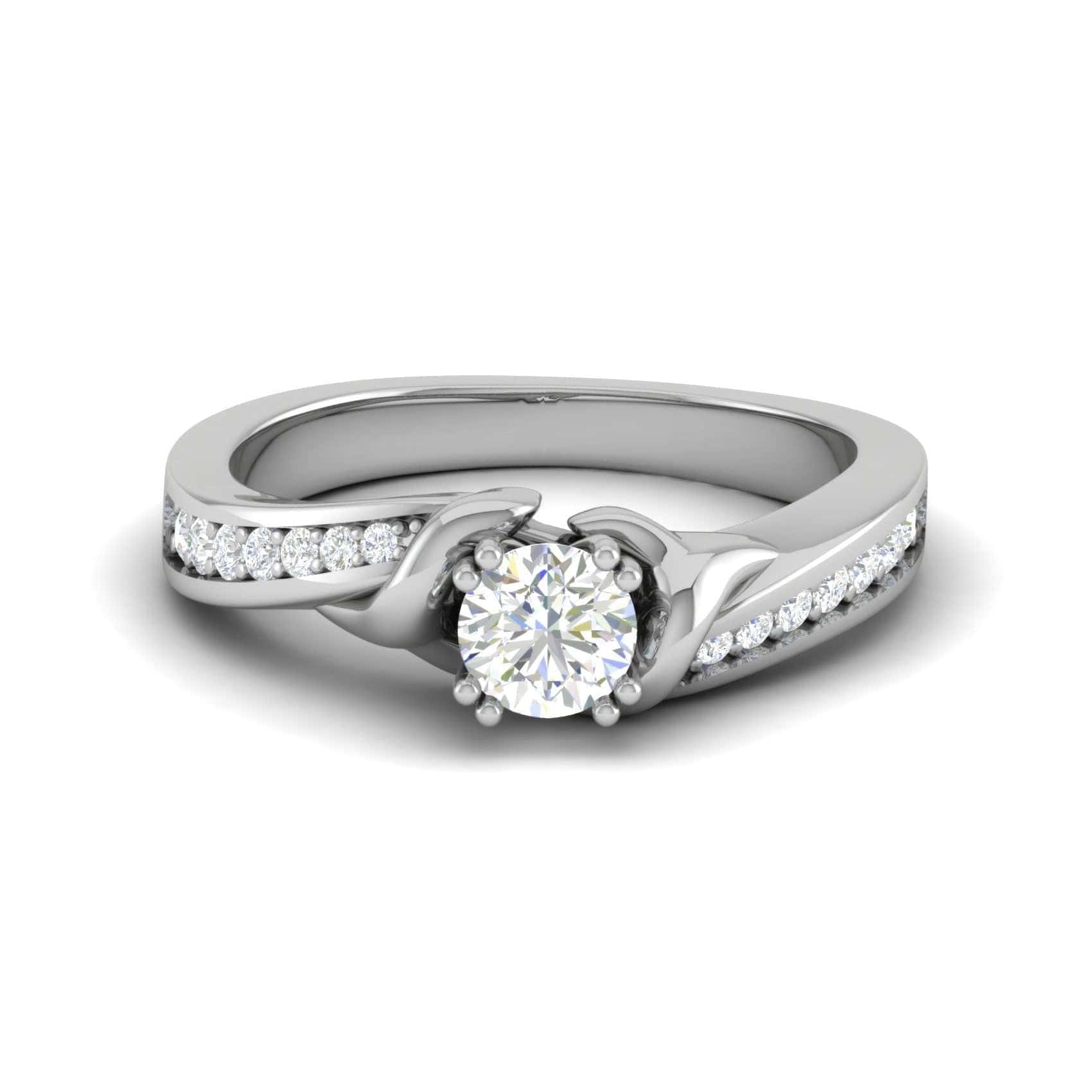 Jewelove™ Rings J VS / Women's Band only 30-Pointer Solitaire Diamond Shank Platinum Ring JL PT JRW1557MM