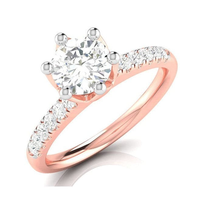 Jewelove™ Rings Women's Band only / VS J 30-Pointer Solitaire Diamond Shank Rose Gold Ring JL AU G 105R