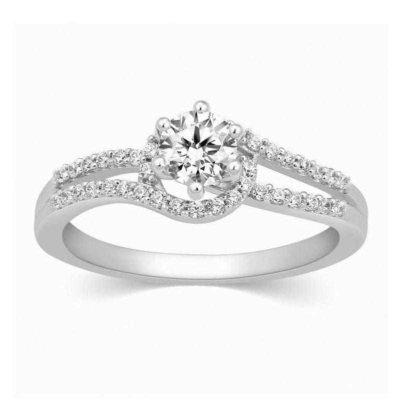 Jewelove™ Rings 30-Pointer Solitaire Engagement Ring for Women with a Curvy Diamond Shank JL PT 331
