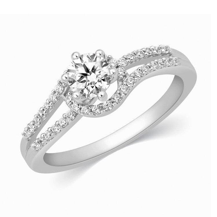 Jewelove™ Rings 30-Pointer Solitaire Engagement Ring for Women with a Curvy Diamond Shank JL PT 331
