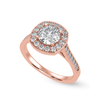 Jewelove™ Rings Women's Band only / VS J 30-Pointer Solitaire Halo Diamond Shank 18K Rose Gold Ring JL AU 1332R