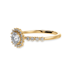 Jewelove™ Rings Women's Band only / VS J 30-Pointer Solitaire Halo Diamond Shank 18K Yellow Gold Ring JL AU 1247Y