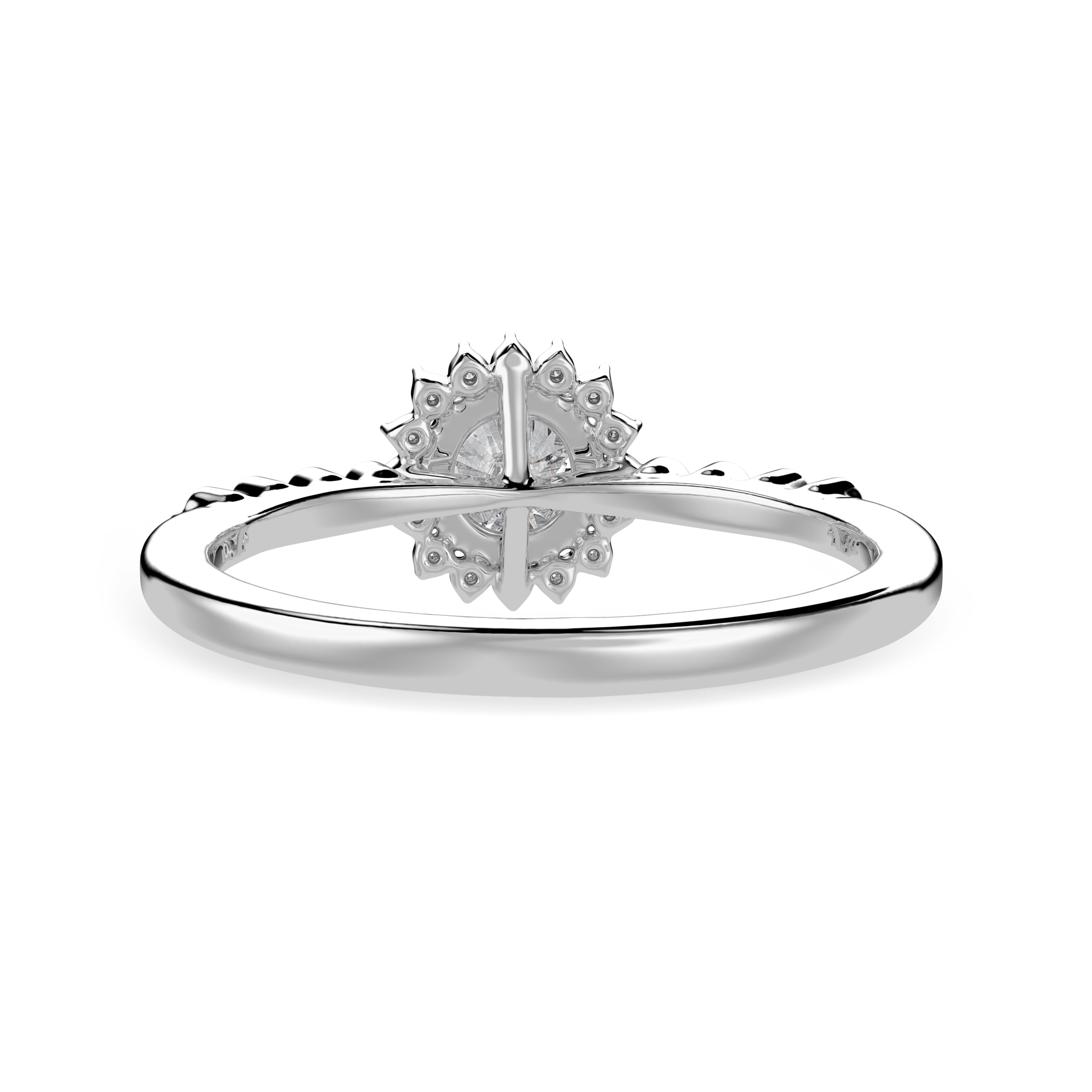 Jewelove™ Rings J VS / Women's Band only 30-Pointer Solitaire Halo Diamond Shank Platinum Ring JL PT 1247
