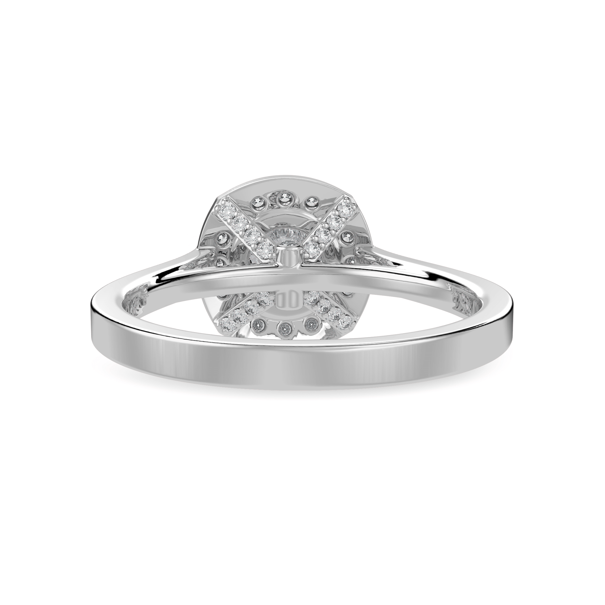 Jewelove™ Rings J VS / Women's Band only 30-Pointer Solitaire Halo Diamond Shank Platinum Ring JL PT 1332