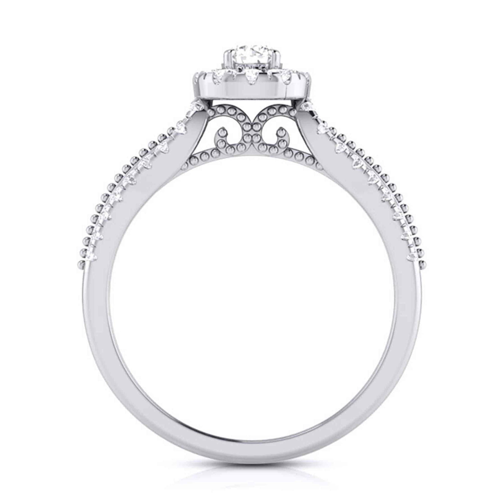 30 Pointer 30-Pointer Solitaire Halo Diamond Split Shank Ring JL PT G 102-B ...