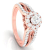 Jewelove™ Rings Women's Band only / VS J 30-Pointer Solitaire Halo Diamond Split Shank Rose Gold Ring JL AU G 102R