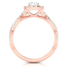 Jewelove™ Rings 30-Pointer Solitaire Halo Diamond Twisted Shank 18K Rose Gold/ Yellow Gold Ring JL AU G 101
