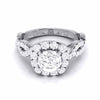 Jewelove™ Rings J VS / Women's Band only 30-pointer Solitaire Halo Diamond Twisted Shank Engagement Ring for Women JL PT G 101